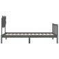 vidaXL Estructura de cama con cabecero madera maciza gris 100x200cm vidaXL Estructura de cama con cabecero madera maciza gris 100x200cm