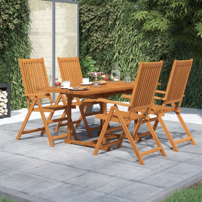 vidaXL Juego de comedor de jardín 5 piezas madera maciza de acacia vidaXL Juego de comedor de jardín 5 piezas madera maciza de acacia