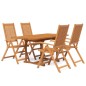 vidaXL Juego de comedor de jardín 5 piezas madera maciza de acacia vidaXL Juego de comedor de jardín 5 piezas madera maciza de acacia