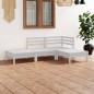 vidaXL Juego de muebles de jardín 4 pzas madera maciza de pino blanco vidaXL Juego de muebles de jardín 4 pzas madera maciza de pino blanco