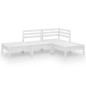 vidaXL Juego de muebles de jardín 4 pzas madera maciza de pino blanco vidaXL Juego de muebles de jardín 4 pzas madera maciza de pino blanco