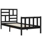 vidaXL Estructura de cama con cabecero madera maciza negro vidaXL Estructura de cama con cabecero madera maciza negro