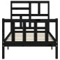 vidaXL Estructura de cama con cabecero madera maciza negro vidaXL Estructura de cama con cabecero madera maciza negro