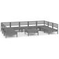 vidaXL Juego de muebles de jardín 10 piezas madera maciza pino gris vidaXL Juego de muebles de jardín 10 piezas madera maciza pino gris