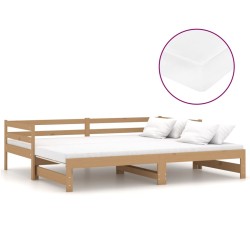 vidaXL Sofá cama extraíble madera maciza de pino miel 2x(90x200) cm