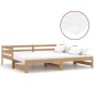 vidaXL Sofá cama extraíble madera maciza de pino miel 2x(90x200) cm vidaXL Sofá cama extraíble madera maciza de pino miel 2x(90x200) cm