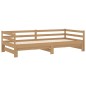 vidaXL Sofá cama extraíble madera maciza de pino miel 2x(90x200) cm vidaXL Sofá cama extraíble madera maciza de pino miel 2x(90x200) cm