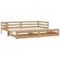 vidaXL Sofá cama extraíble madera maciza de pino miel 2x(90x200) cm vidaXL Sofá cama extraíble madera maciza de pino miel 2x(90x200) cm