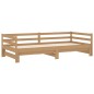 vidaXL Sofá cama extraíble madera maciza de pino miel 2x(90x200) cm vidaXL Sofá cama extraíble madera maciza de pino miel 2x(90x200) cm