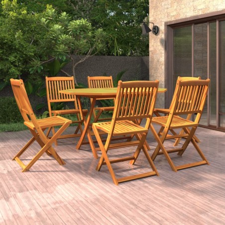 vidaXL Juego de comedor de jardín 7 piezas madera maciza de acacia
