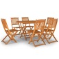 vidaXL Juego de comedor de jardín 7 piezas madera maciza de acacia vidaXL Juego de comedor de jardín 7 piezas madera maciza de acacia
