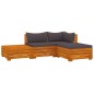 vidaXL Muebles de jardín 4 piezas con cojines madera maciza de acacia vidaXL Muebles de jardín 4 piezas con cojines madera maciza de acacia
