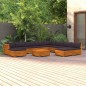 vidaXL Juego muebles de jardín y cojines 11 pzas madera maciza acacia vidaXL Juego muebles de jardín y cojines 11 pzas madera maciza acacia