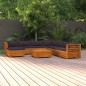 vidaXL Juego muebles de jardín y cojines 9 pzas madera maciza acacia vidaXL Juego muebles de jardín y cojines 9 pzas madera maciza acacia