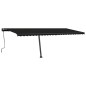 vidaXL Toldo retráctil manual con luz LED gris antracita 600x350 cm vidaXL Toldo retráctil manual con luz LED gris antracita 600x350 cm