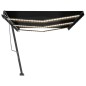 vidaXL Toldo retráctil manual con luz LED gris antracita 600x350 cm vidaXL Toldo retráctil manual con luz LED gris antracita 600x350 cm