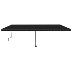 vidaXL Toldo retráctil manual con luz LED gris antracita 600x300 cm
