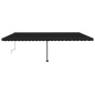 vidaXL Toldo retráctil manual con luz LED gris antracita 600x300 cm vidaXL Toldo retráctil manual con luz LED gris antracita 600x300 cm
