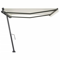 vidaXL Toldo de pie retráctil manual crema 400x300 cm