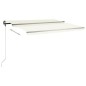 vidaXL Toldo manual retráctil con postes crema 4x3 m