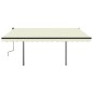 vidaXL Toldo manual retráctil con postes crema 4x3 m