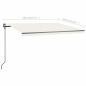 vidaXL Toldo manual retráctil con postes crema 4x3 m