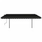 vidaXL Toldo retráctil automático con postes gris antracita 5x3 m vidaXL Toldo retráctil automático con postes gris antracita 5x3 m