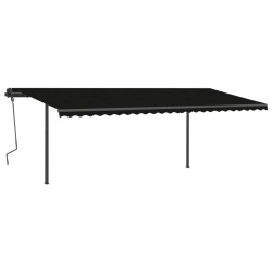 vidaXL Toldo retráctil manual con luz LED gris antracita 6x3,5 m