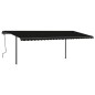 vidaXL Toldo retráctil manual con luz LED gris antracita 6x3,5 m vidaXL Toldo retráctil manual con luz LED gris antracita 6x3,5 m