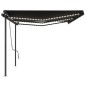 vidaXL Toldo retráctil manual con luz LED gris antracita 6x3,5 m vidaXL Toldo retráctil manual con luz LED gris antracita 6x3,5 m