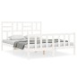 vidaXL Estructura de cama con cabecero madera maciza blanco 160x200 cm