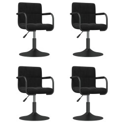 vidaXL Sillas de comedor giratorias 4 unidades terciopelo negro