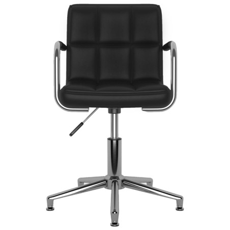 vidaXL Sillas de comedor giratorias 4 unidades cuero sintético negro