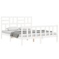 vidaXL Estructura de cama con cabecero madera maciza blanco 160x200 cm