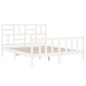 vidaXL Estructura de cama con cabecero madera maciza blanco 160x200 cm