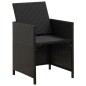vidaXL Juego de comedor de jardín 3 piezas con cojines negro vidaXL Juego de comedor de jardín 3 piezas con cojines negro