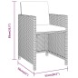 vidaXL Juego de comedor de jardín 3 piezas con cojines negro vidaXL Juego de comedor de jardín 3 piezas con cojines negro