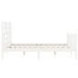 vidaXL Estructura de cama con cabecero madera maciza blanco 160x200 cm
