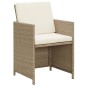 vidaXL Set de comedor de jardín 3 piezas con cojines beige vidaXL Set de comedor de jardín 3 piezas con cojines beige