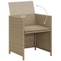 vidaXL Set de comedor de jardín 3 piezas con cojines beige vidaXL Set de comedor de jardín 3 piezas con cojines beige
