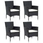 vidaXL Juego muebles jardín 5 pzas con cojines ratán sintético negro vidaXL Juego muebles jardín 5 pzas con cojines ratán sintético negro