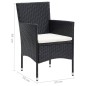 vidaXL Juego muebles jardín 5 pzas con cojines ratán sintético negro vidaXL Juego muebles jardín 5 pzas con cojines ratán sintético negro