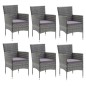 vidaXL Set comedor jardín 7 pzas y cojines ratán sintético gris vidaXL Set comedor jardín 7 pzas y cojines ratán sintético gris