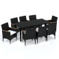 vidaXL Set de muebles de jardín 9 pzas y cojines ratán sintético negro vidaXL Set de muebles de jardín 9 pzas y cojines ratán sintético negro