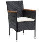 vidaXL Set de muebles de jardín 9 pzas y cojines ratán sintético negro vidaXL Set de muebles de jardín 9 pzas y cojines ratán sintético negro