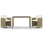 vidaXL Set comedor de jardín 3 pzas con cojines ratán sintético beige vidaXL Set comedor de jardín 3 pzas con cojines ratán sintético beige