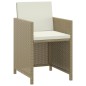 vidaXL Set comedor de jardín 3 pzas con cojines ratán sintético beige vidaXL Set comedor de jardín 3 pzas con cojines ratán sintético beige