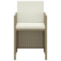 vidaXL Set comedor de jardín 3 pzas con cojines ratán sintético beige vidaXL Set comedor de jardín 3 pzas con cojines ratán sintético beige