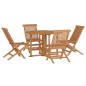vidaXL Set de comedor de jardín plegable 5 pzas madera maciza de teca vidaXL Set de comedor de jardín plegable 5 pzas madera maciza de teca