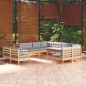 vidaXL Juego de muebles de jardín 11 pzas y cojines madera maciza pino vidaXL Juego de muebles de jardín 11 pzas y cojines madera maciza pino